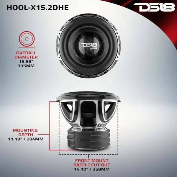 DS18 Hooligan High Excursion Subwoofer 15in 4000 Watts RMS 2 ohm DVC thumbnail 3