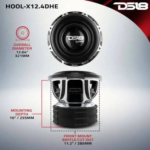 DS18 Hooligan High Excursion Subwoofer 15in 4000 Watts RMS 2 ohm DVC