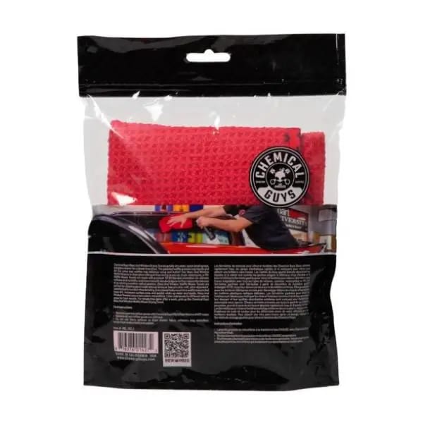 Chemical Guys Waffle Weave Glass & Window Microfiber Towel - 24in x 16in - Red thumbnail 5