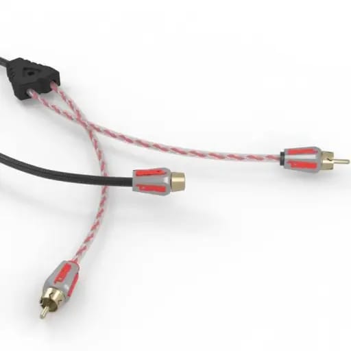 DS18 Level 3 RCA Wire Y Connector 1 Female to 2 Male Black + Red Kit