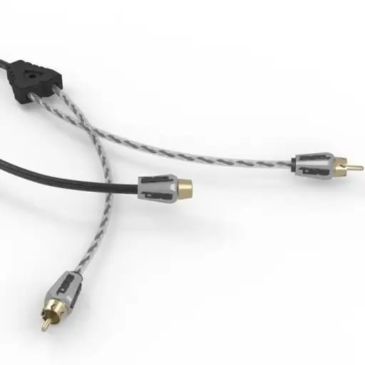 DS18 Level 3 RCA Wire Y Connector 1 Male to 2 Female Black