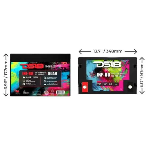 DS18 2300 Watts 80 AH Infinite AGM Power Cell Battery thumbnail 5