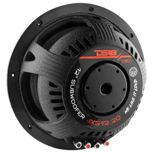 DS18 12in 800 Watts RMS 2 ohm DVC Shallow Mount Fiber Glass Subwoofer IXS Series thumbnail 2