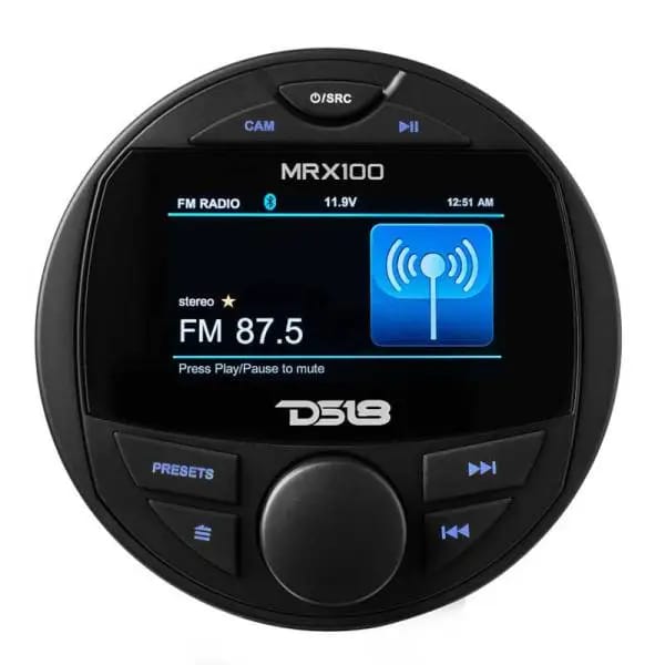 DS18 3in Color TFT Screen 2 Zones 4 volts Output BT RDS 4 x 50 Watts Silicone Cover Headunit MRX100 thumbnail 5
