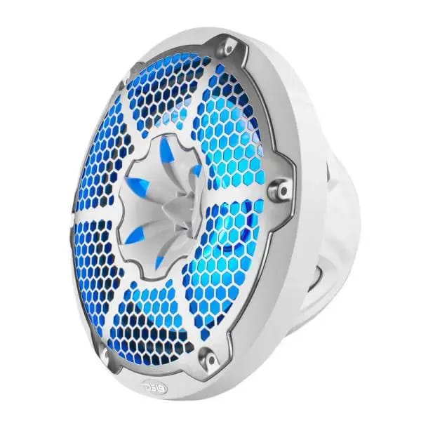 DS18 NXL-M Series Spkr w/ RGB LED Lights 10in 2-Way 200 Watts RMS 4 ohm Wht Grill Detached w/ Cover thumbnail 4