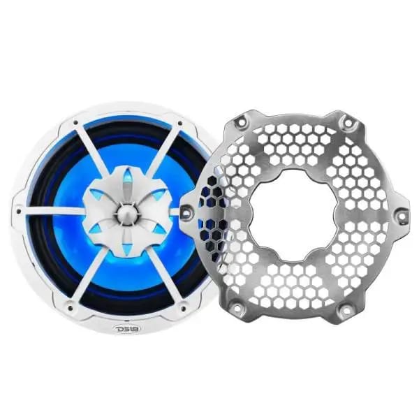 DS18 NXL-M Series Spkr w/ RGB LED Lights 10in 2-Way 200 Watts RMS 4 ohm Wht Grill Detached w/ Cover thumbnail 2