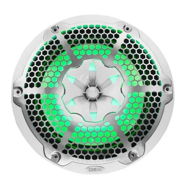 DS18 NXL-M Series Spkr w/ RGB LED Lights 10in 2-Way 200 Watts RMS 4 ohm Wht Grill Detached w/ Cover thumbnail 10