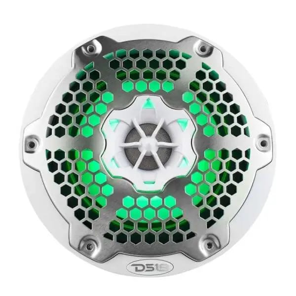 DS18 NXL-M Series Speaker w/ RGB LED Lights 6.5in 2-Way 100 Watts RMS 4 ohm White w/ Cover thumbnail 3
