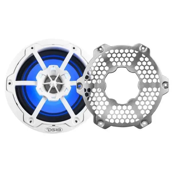 DS18 NXL-M Series Speaker w/ RGB LED Lights 6.5in 2-Way 100 Watts RMS 4 ohm White w/ Cover thumbnail 4