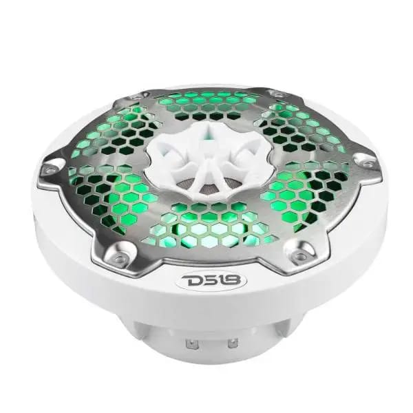 DS18 NXL-M Series Speaker w/ RGB LED Lights 6.5in 2-Way 100 Watts RMS 4 ohm White w/ Cover thumbnail 5