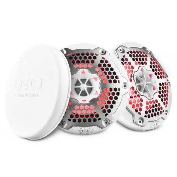 DS18 NXL-M Series Speaker w/ RGB LED Lights 6.5in 2-Way 100 Watts RMS 4 ohm White w/ Cover thumbnail 7