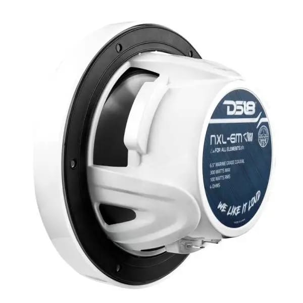 DS18 NXL-M Series Speaker w/ RGB LED Lights 6.5in 2-Way 100 Watts RMS 4 ohm White w/ Cover thumbnail 2