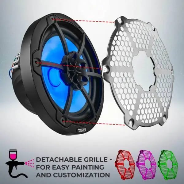 DS18 NXL-M Series Speaker w/ RGB LED Lights 8in 2-Way 125 Watts RMS 4 ohm Black thumbnail 8