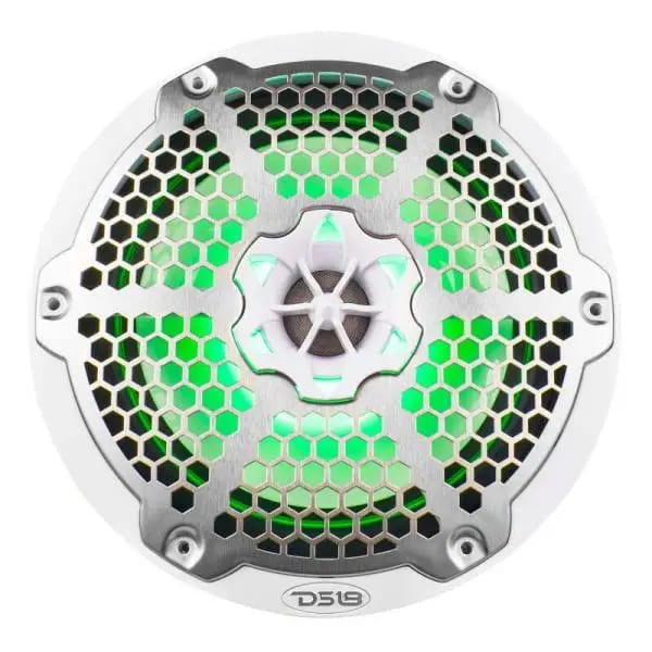 DS18 NXL-M Series Speaker w/ RGB LED Lights 8in 2-Way 125 Watts RMS 4 ohm White w/ Cover thumbnail 2