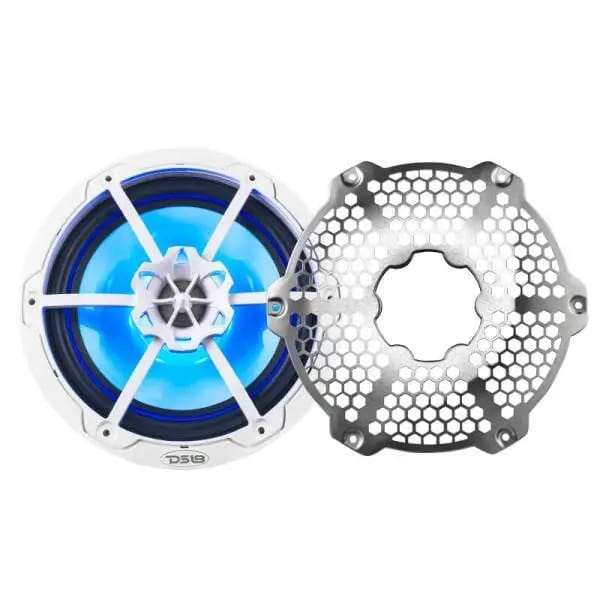 DS18 NXL-M Series Speaker w/ RGB LED Lights 8in 2-Way 125 Watts RMS 4 ohm White w/ Cover thumbnail 3