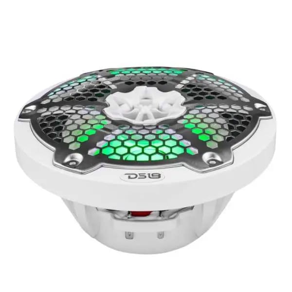 DS18 NXL-M Series Speaker w/ RGB LED Lights 8in 2-Way 125 Watts RMS 4 ohm White w/ Cover thumbnail 4