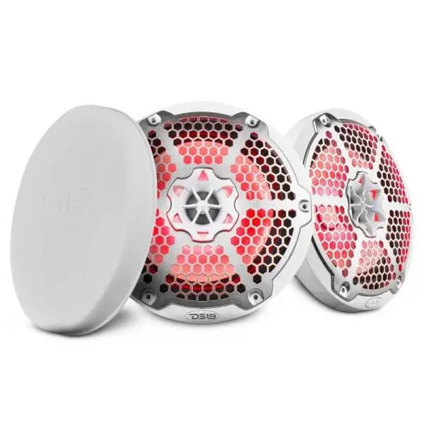 DS18 NXL-M Series Speaker w/ RGB LED Lights 8in 2-Way 125 Watts RMS 4 ohm White w/ Cover thumbnail 6