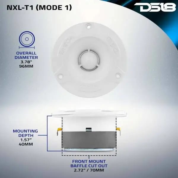 DS18 3.8in 120 Watts RMS 4 ohm 1in Aluminum Vc Super Bullet Tweeter thumbnail 8
