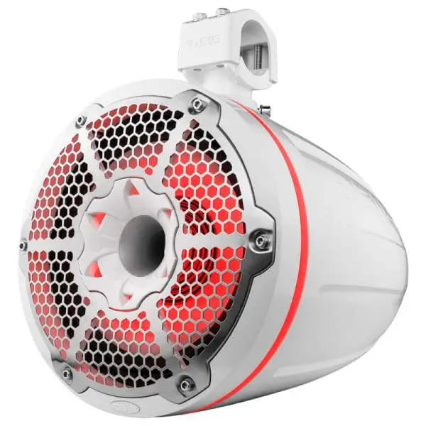 DS18 Tower Speakers Towers Speakers 10in 1in Driver 300 Watts RMS w/ RGB LED Lights White thumbnail 8