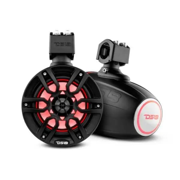 DS18 Tower Speakers 6.5in 100 Watts RMS w/ RGB LED Lights Red thumbnail 6