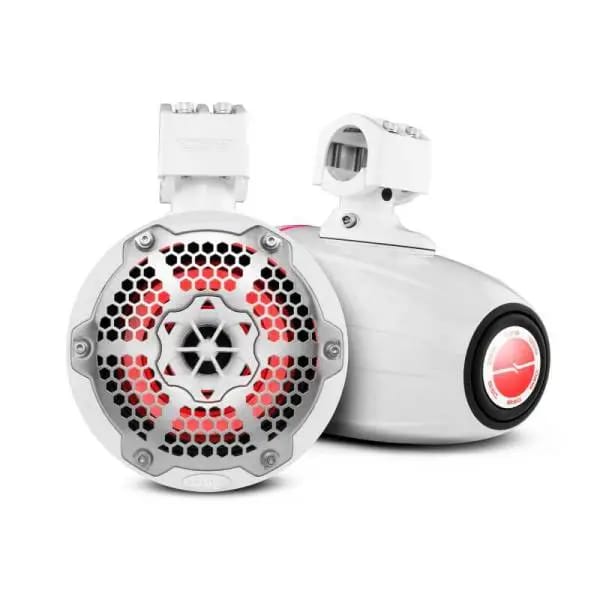 DS18 Tower Speakers 6.5in 1in Driver 150 Watts RMS w/ RGB LED Lights White thumbnail 7