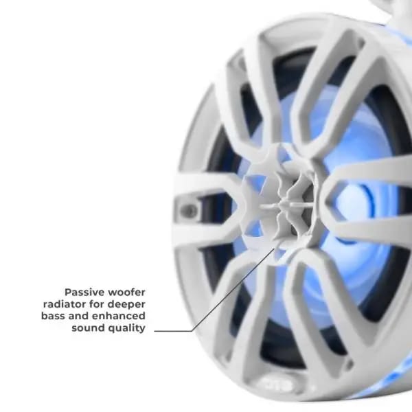 DS18 Tower Speakers 6.5in 100 Watts RMS w/ RGB LED Lights White thumbnail 10