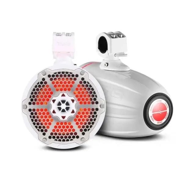 DS18 Towers With Built In Driver And Passive Radiator Tower 8in 1in 180 Watts RMS RGB LEDs White thumbnail 6