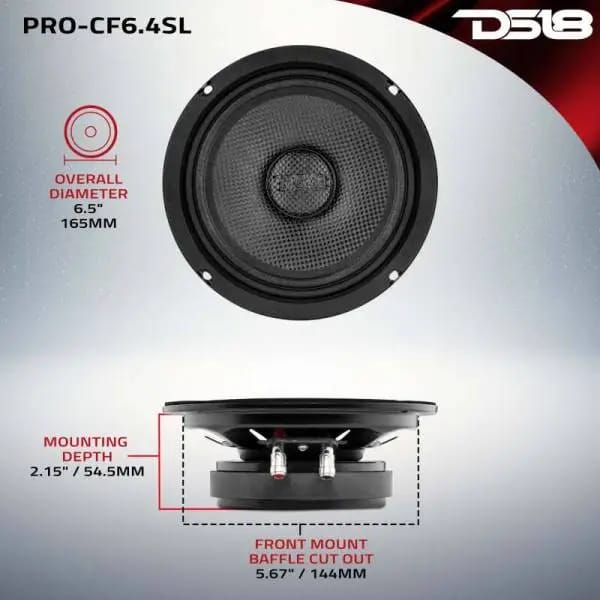 DS18 6.5in 250 Watts RMS 4 ohm Mid-Bass Loudspeaker Shallow thumbnail 3