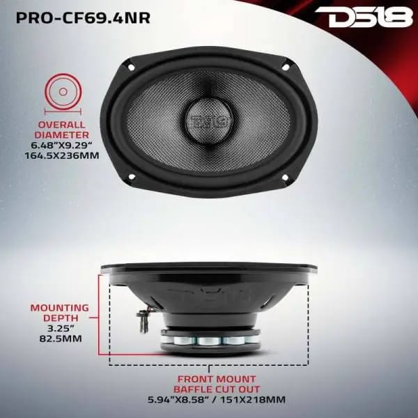 DS18 6x9in 300 Watts RMS 4 ohm Mid-Bass Loudspeaker Neodymium thumbnail 3
