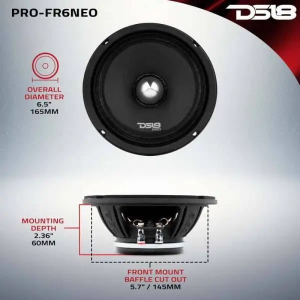 DS18 6.5in 225 Watts RMS 4 ohm Neodymium Full Range Loudspeaker thumbnail 3