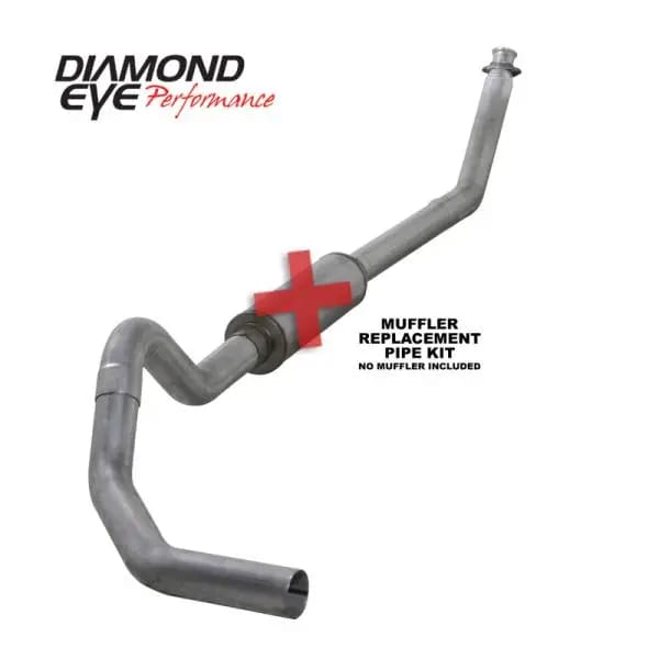 Diamond Eye KIT 4in Turbo Back MFLR RPLCMENT PIPE SGL AL: 98.5 - 02 DODGE CUMMINS 5.9L thumbnail 2