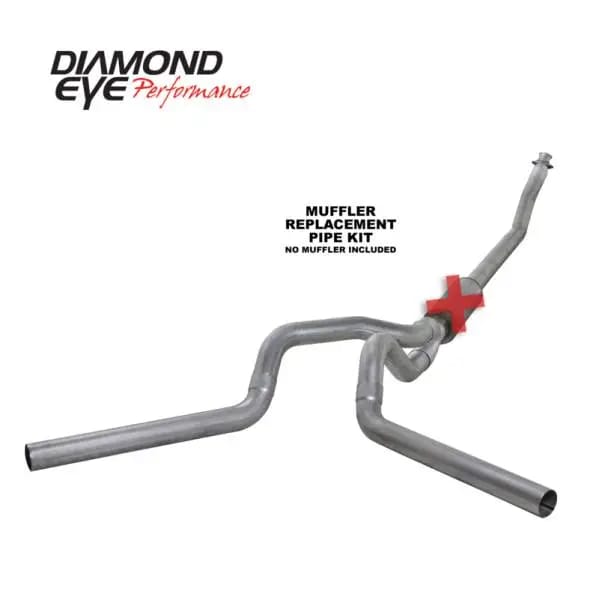 Diamond Eye KIT 4in Turbo Back MFLR RPLCMENT PIPE DUAL AL: 94-02 DODGE CUMMINS 5.9L thumbnail 4