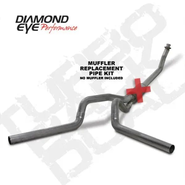 Diamond Eye KIT 4in Turbo Back MFLR RPLCMENT PIPE DUAL SS: 94-02 DODGE CUMMINS 5.9L thumbnail 3