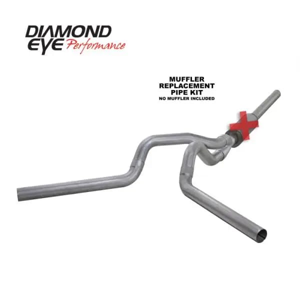 Diamond Eye KIT 4in Catback MFLR RPLCMENT PIPE DUAL AL: 2004.5-2007.5 DODGE CUMMINS 600 thumbnail 2