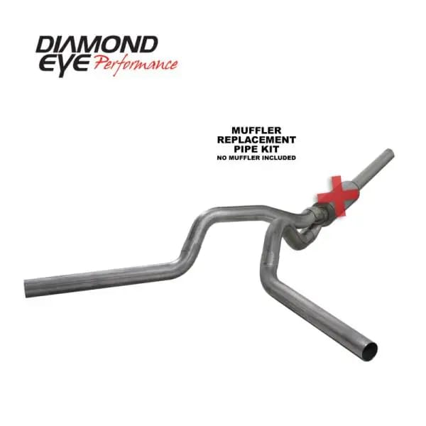 Diamond Eye KIT 4in Catback MFLR RPLCMENT PIPE DUAL SS: 2004.5-2007.5 DODGE CUMMINS 600 thumbnail 3