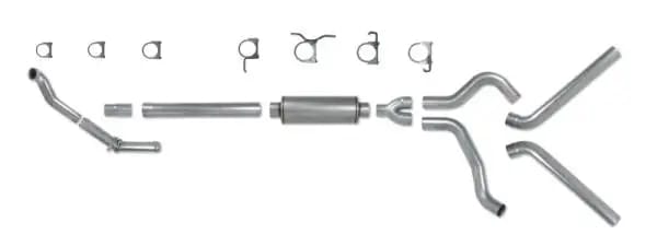 Diamond Eye KIT 4in Turbo Back DUAL AL: 94-97 FORD 7.3L F250/F350 PWRSTROKE NFS W/ CARB EQUIV STDS