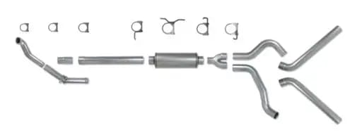 Diamond Eye KIT 4in Turbo Back DUAL AL: 94-97 FORD 7.3L F250/F350 PWRSTROKE NFS W/ CARB EQUIV STDS