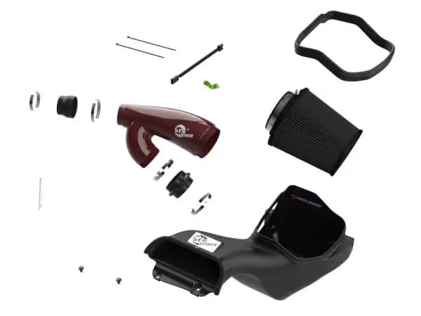 aFe 17-24 Ford F-150 Track Series Red Kevlar Carbon Fiber C/A Intake System w/Black Pro 5R Filter thumbnail 3