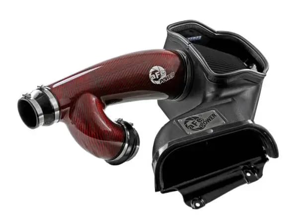 aFe 17-24 Ford F-150 Track Series Red Kevlar Carbon Fiber C/A Intake System w/Black Pro 5R Filter thumbnail 4