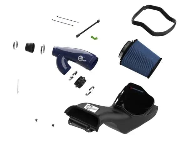aFe 17-24 Ford F-150 Track Series Blue Kevlar Carbon Fiber C/A Intake System w/Black Pro 5R Filter thumbnail 3