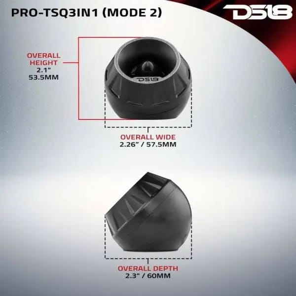 DS18 3in Surface Flush Angle High Comp Neodymium Super Bullet Twtr 100 Watts RMS 1in Almnm Vc 4 ohm thumbnail 6
