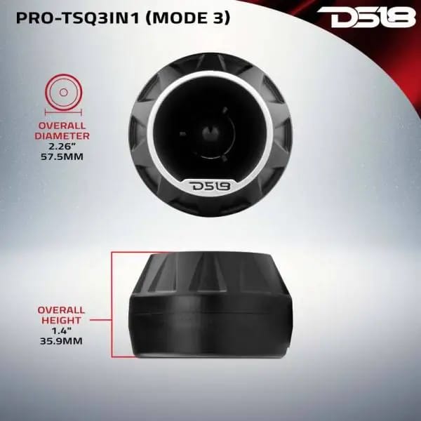 DS18 3in Surface Flush Angle High Comp Neodymium Super Bullet Twtr 100 Watts RMS 1in Almnm Vc 4 ohm thumbnail 7