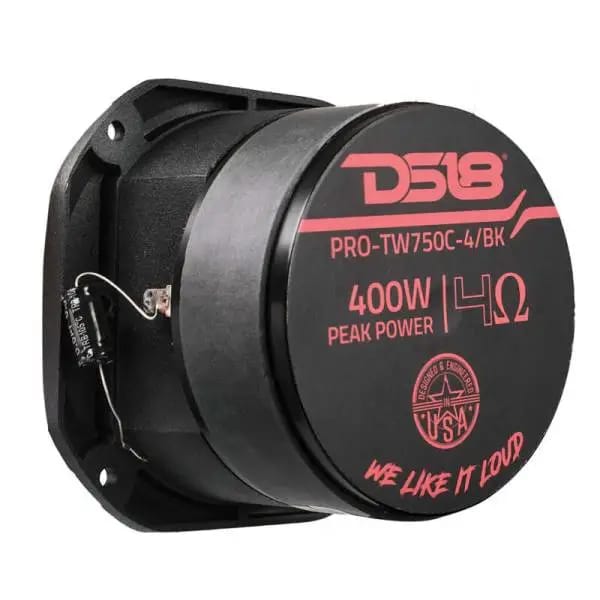 DS18 4in Super Bullet Tweeter 200 Watts RMS 1.5in Titanium Vc 4 ohm Black thumbnail 2