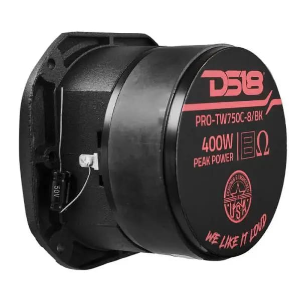 DS18 4in Super Bullet Tweeter 200 Watts RMS 1.5in Titanium Vc 8 ohm Black thumbnail 3