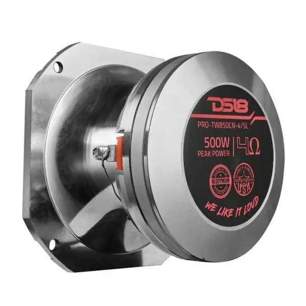 DS18 4in Super Bullet Tweeter Neodymium 250 Watts RMS 1.5in PEI Vc 4 ohm Silver thumbnail 3