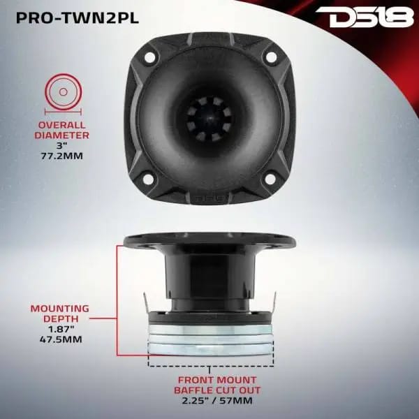 DS18 3in High Compression Neodymium Hybrid Driver/Tweeter 100 Watts RMS 1in Polyester Vc |4 ohm thumbnail 3