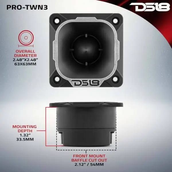 DS18 2.5in High Compression Neodymium Tweeter 125 Watts RMS 1in Pen Vc 4 ohm thumbnail 5