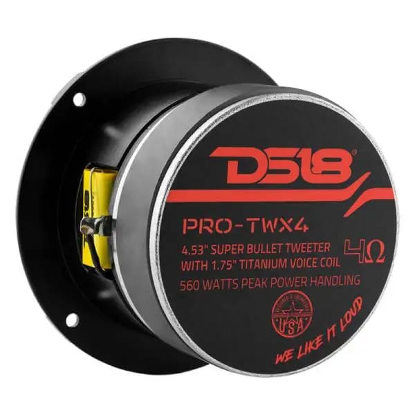 DS18 4.5in Super Bullet Tweeter 280 Watts RMS 1.75in Titanium Vc 4 ohm thumbnail 2