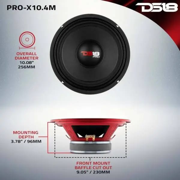 DS18 10in 300 Watts RMS 4 ohm Mid-Range Loudspeaker thumbnail 2