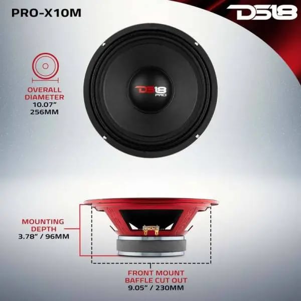DS18 10in 300 Watts RMS 8 ohm Mid-Range Loudspeaker thumbnail 2